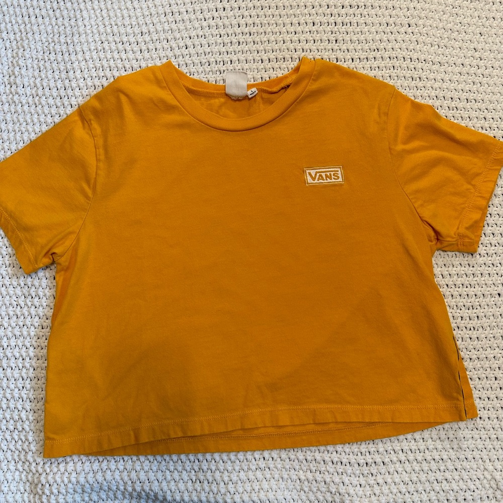 Large yellow Vans crop top